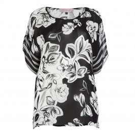 PIERO MORETTI MONOCHROME CHIFFON PRINT TUNIC - Plus Size Collection