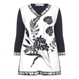 PIERO MORETTI PRINTED TUNIC NAVY - Plus Size Collection