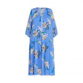 PIERO MORETTI SILK CHIFFON LILY PRINT DRESS  - Plus Size Collection