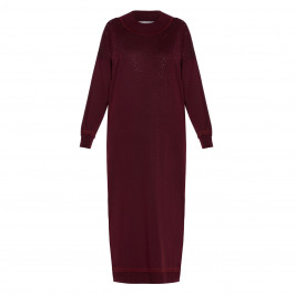 PIERO MORETTI EMBELLISHED KNIT DRESS BORDEAUX - Plus Size Collection