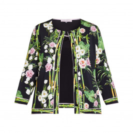 PIERO MORETTI FLORAL TWINSET BLACK - Plus Size Collection