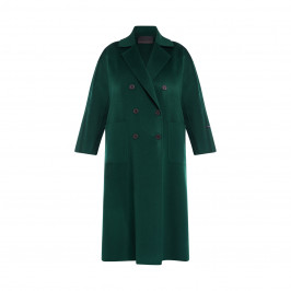 MARINA RINALDI DOUBLE FACE WOOL COAT GREEN - Plus Size Collection