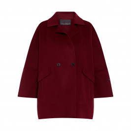 MARINA RINALDI DOUBLE FACE COAT BORDEAUX - Plus Size Collection