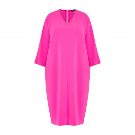 MARINA RINALDI TRIACETATE SHIFT DRESS FUCHIA - Plus Size Collection