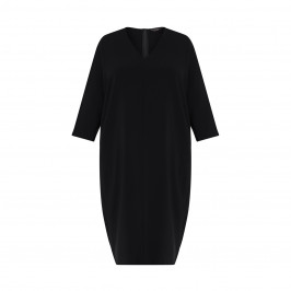 MARINA RINALDI TRIACETATE SHIFT DRESS BLACK  - Plus Size Collection