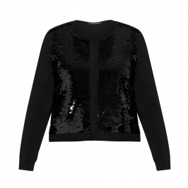 MARINA RINALDI SEQUIN CARDIGAN BLACK  - Plus Size Collection