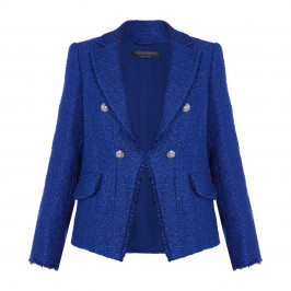 MARINA RINALDI TWEED LUREX JACKET COBALT - Plus Size Collection