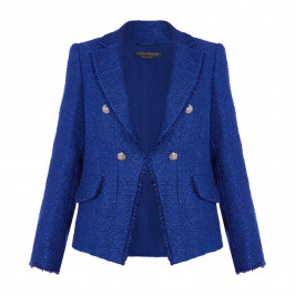 MARINA RINALDI TWEED LUREX JACKET COBALT - Plus Size Collection