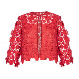 Marina Rinaldi Macramé Lace Jacket Coral - Plus Size Collection