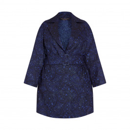 MARINA RINALDI BROCADE JACKET COBALT  - Plus Size Collection