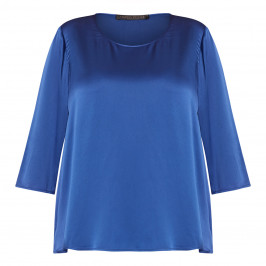 MARINA RINALDI SATIN TOP COBALT - Plus Size Collection