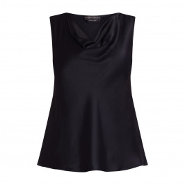 MARINA RINALDI SILK ACETATE SATIN TOP BLACK - Plus Size Collection