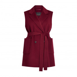 MARINA RINALDI DOUBLE FACE WOOL GILET BORDEAUX - Plus Size Collection