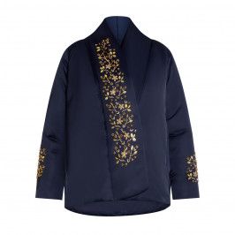 MARINA RINALDI EMBELLISHED PUFFER NAVY - Plus Size Collection