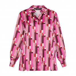 MARINA RINALDI GEOMETRIC PRINT SHIRT FUCHSIA - Plus Size Collection