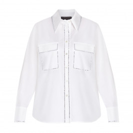 MARINA RINALDI DIAMANTE EMBELLISHED WHITE SHIRT - Plus Size Collection