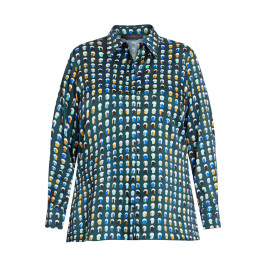 MARINA RINALDI GREEN PRINT SHIRT - Plus Size Collection