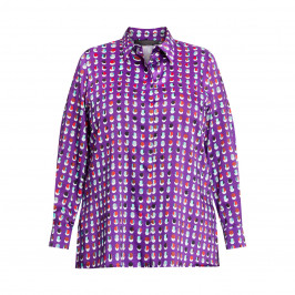 MARINA RINALDI VIOLET PRINT SHIRT - Plus Size Collection