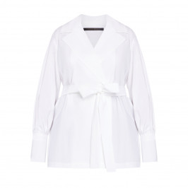 MARINA RINALDI COTTON WRAP SHIRT WHITE  - Plus Size Collection