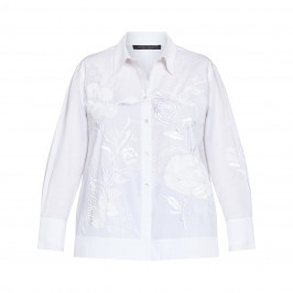 MARINA RINALDI EMBROIDERED COTTON POPLIN SHIRT - Plus Size Collection