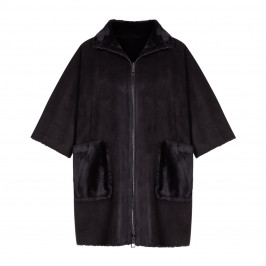 MARINA RINALDI REVERSIBLE CAPE BLACK - Plus Size Collection