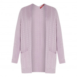 MARINA RINALDI CABLE KNIT CARDIGAN LILAC - Plus Size Collection