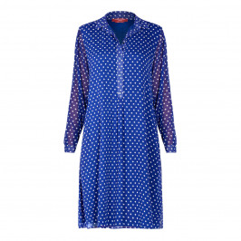 MARINA RINALDI SPOT DRESS BLUE - Plus Size Collection