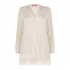 MARINA RINALDI ALPACA BLEND CARDIGAN CREAM - Plus Size Collection