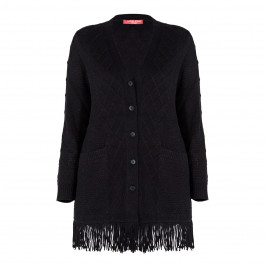 MARINA RINALDI ALPACA BLEND CARDIGAN BLACK - Plus Size Collection