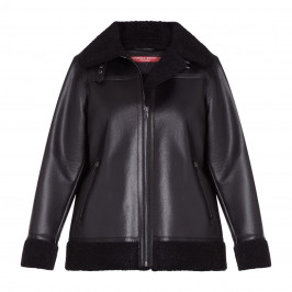 MARINA RINALDI ECO LEATHER BOMBER JACKET  - Plus Size Collection