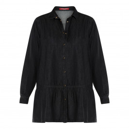 MARINA RINALDI DENIM SHIRT BLACK      - Plus Size Collection