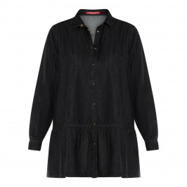 MARINA RINALDI DENIM SHIRT BLACK      - Plus Size Collection