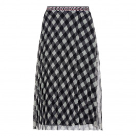 MARINA RINALDI PLEATED TULLE SKIRT BLACK AND WHITE - Plus Size Collection