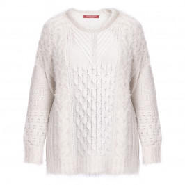 MARINA RINALDI WOOL BLEND EMBOSSED KNIT CREAM - Plus Size Collection