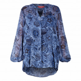 MARINA RINALDI PAISLEY PRINT TUNIC NAVY - Plus Size Collection