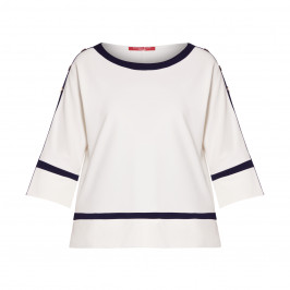 MARINA RINALDI MILANO KNIT JERSEY TOP WHITE - Plus Size Collection