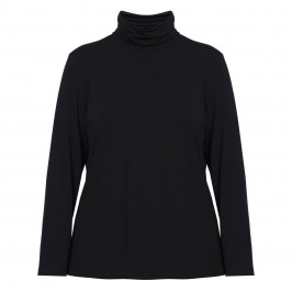 MARINA RINALDI STRETCH JERSEY POLO NECK BLACK - Plus Size Collection