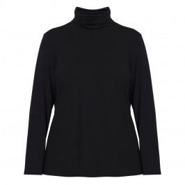 MARINA RINALDI STRETCH JERSEY POLO NECK BLACK - Plus Size Collection