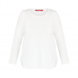 MARINA RINALDI SCOOP NECK TOP WHITE  - Plus Size Collection