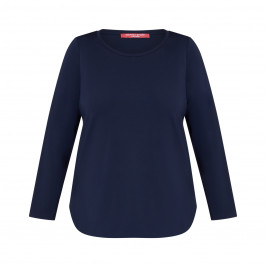 MARINA RINALDI SCOOP NECK TOP NAVY - Plus Size Collection