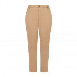 MARINA RINALDI STRETCH ANKLE GRAZER TROUSER TOBACCO - Plus Size Collection