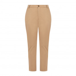 MARINA RINALDI STRETCH ANKLE GRAZER TROUSER TOBACCO - Plus Size Collection