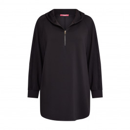 MARINA RINALDI LONG TUNIC WITH HOOD BLACK - Plus Size Collection