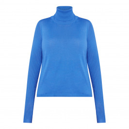 MARINA RINALDI POLO NECK SWEATER COBALT - Plus Size Collection