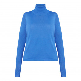 MARINA RINALDI POLO NECK SWEATER COBALT - Plus Size Collection