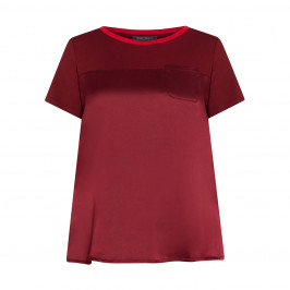 MARINA RINALDI SATIN FRONT TOP BORDEAUX - Plus Size Collection