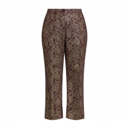 MARINA RINALDI GOLD AND BORDEAUX BROCADE TROUSER - Plus Size Collection