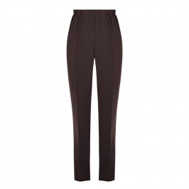 MARINA RINALDI FRONT CREASE PULL-ON TROUSER ESPRESSO - Plus Size Collection