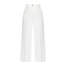 MARINA RINALDI COTTON TWILL TROUSER WHITE - Plus Size Collection