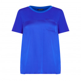 MARINA RINALDI SATIN FRONT TOP COBALT - Plus Size Collection